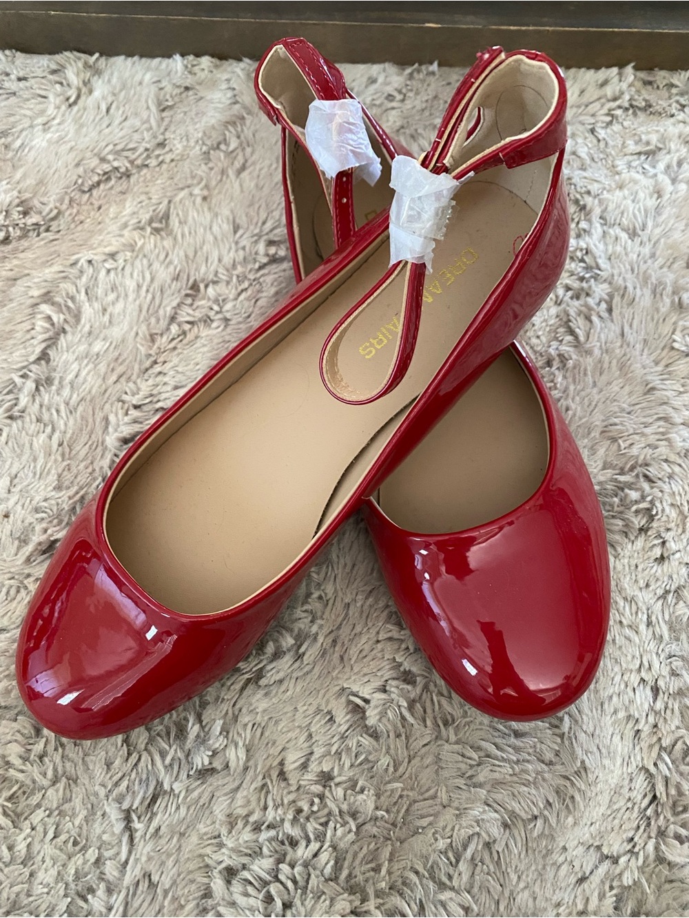Dream Pairs Glossy Red Ankle Strap Ballet Flats - Picture 10 of 10